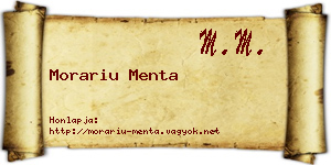 Morariu Menta névjegykártya
